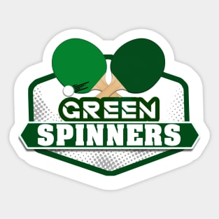 Sporty Table Tennis Team Green Spinners Sticker